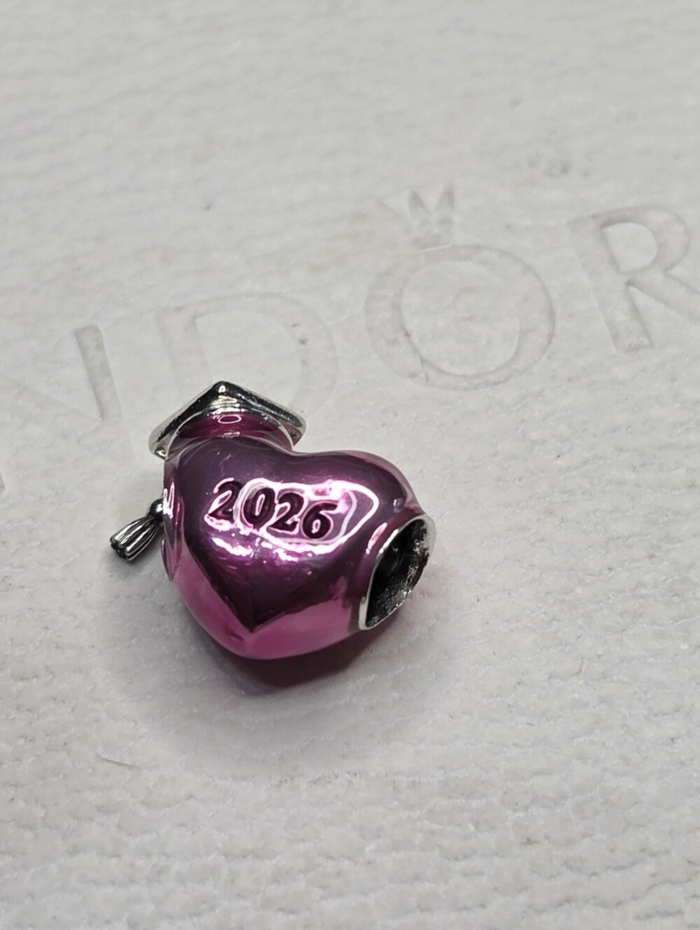 Pandora Graduation 2026 Pink Heart Charm